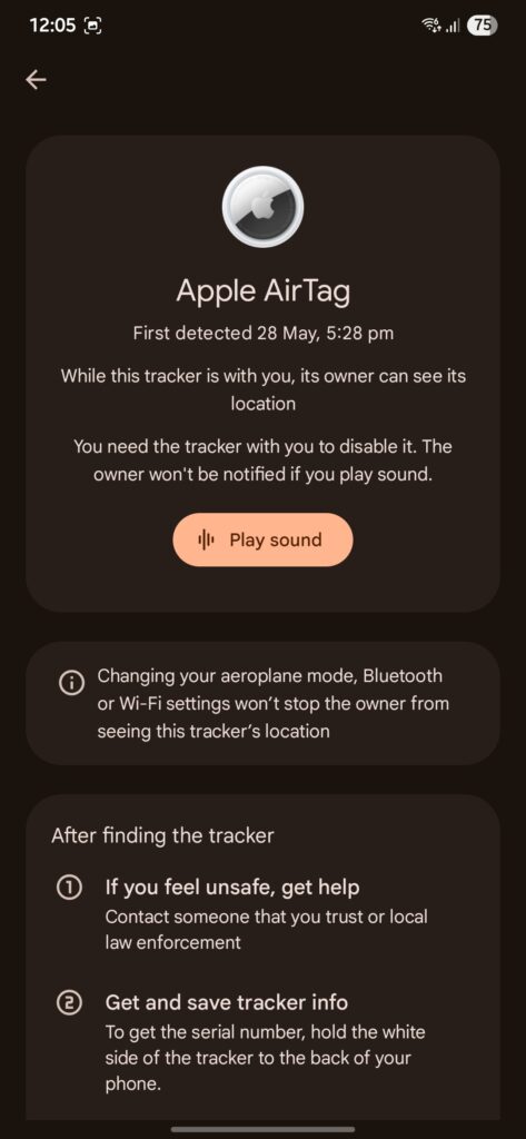 Unknown Tracker Alerts