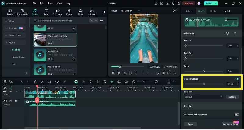Audio Ducking in Filmora and OBS Studio