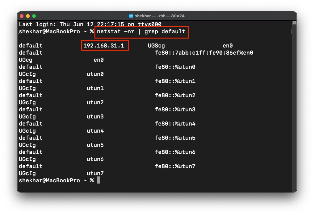 Mac Default Gateway IP - Jio Router Login