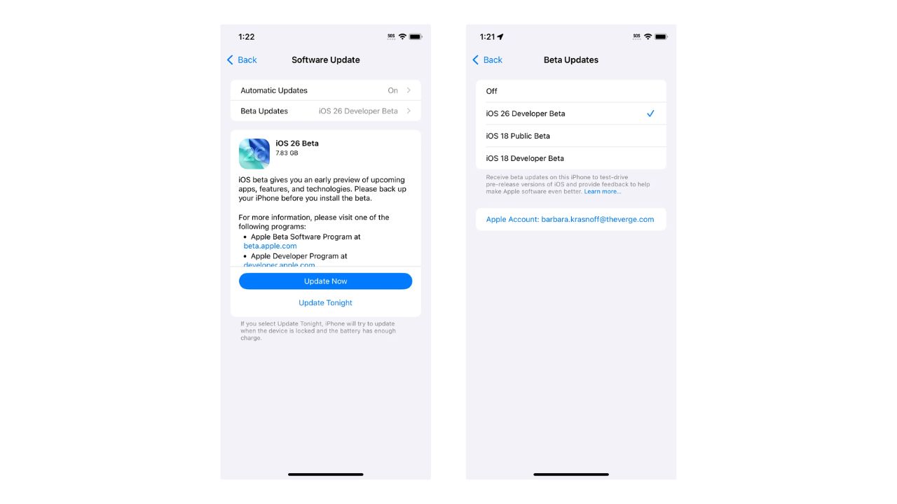 Install the iOS 26 Developer Beta