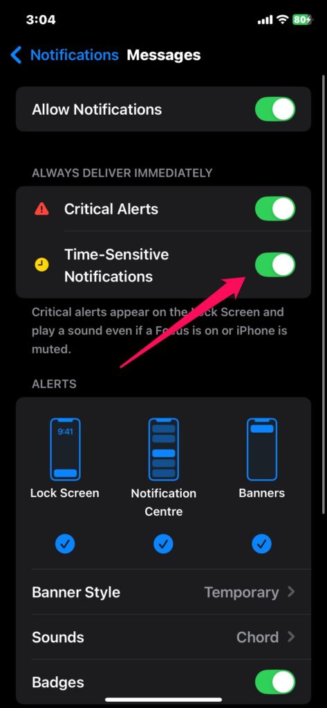 How to Turn Off Time-Sensitive Notifications for Specific Apps