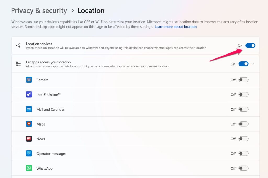  Turn Off Location for All Apps - Your Location is Currently in Use