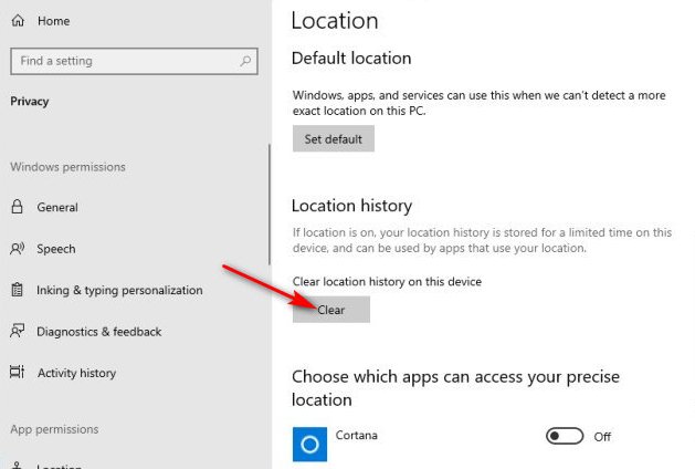 Clear Location History - Your Location is Currently in Use