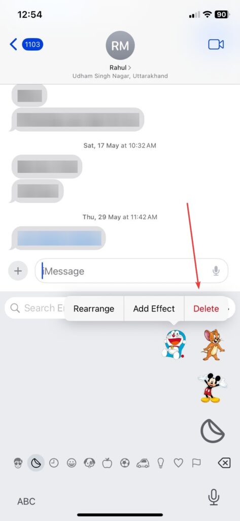 Remove Custom Stickers from iPhones and iPads
