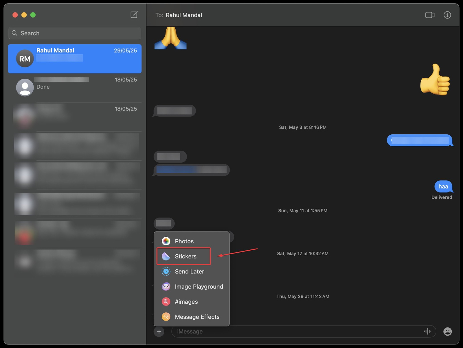 Delete Stickers in Mac