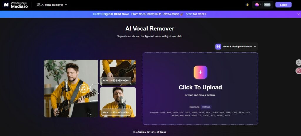 media.io vocal remover