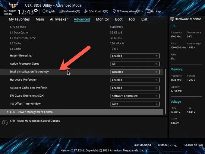 Intel Virtualization Technology BIOS - This PC Can't Run Windows 11 Error in Hyper-V