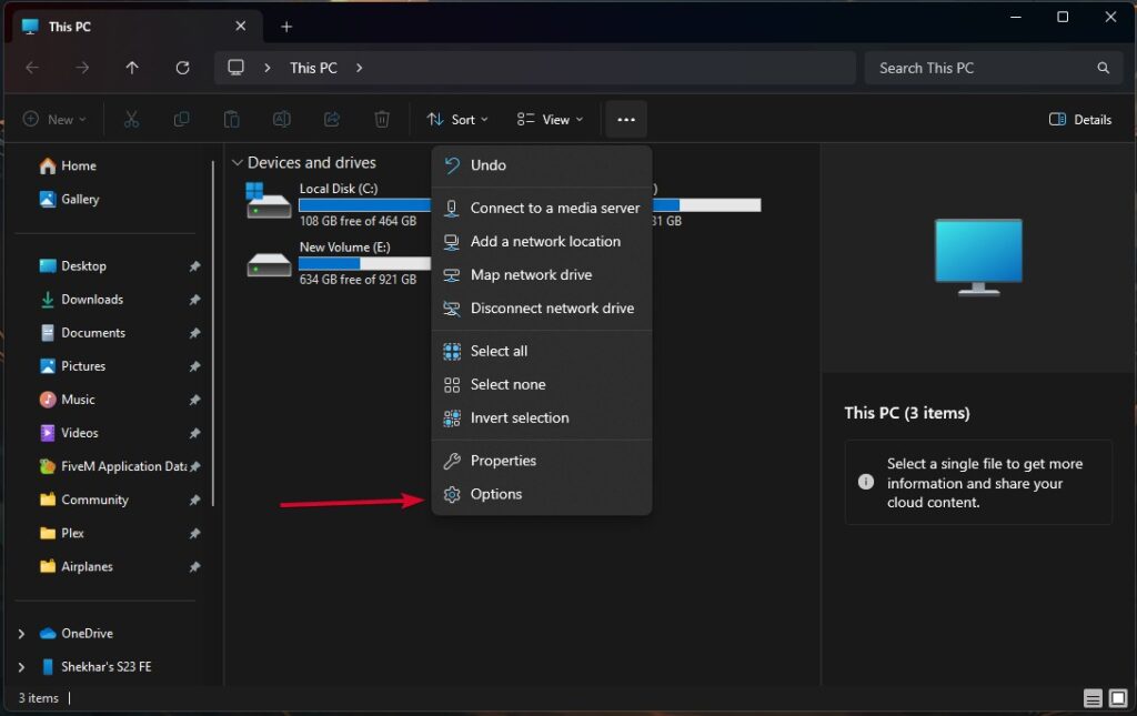 Windows Explorer Options