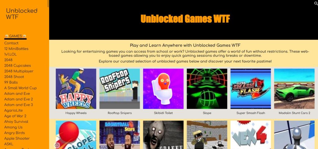 Unblocked Games WTF - Unblocked Games Websites for School
