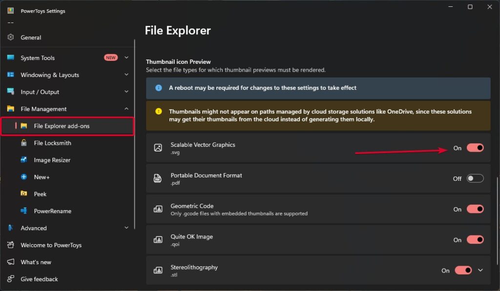 PowerToys - Enable SVG Thumbnail Preview in Windows