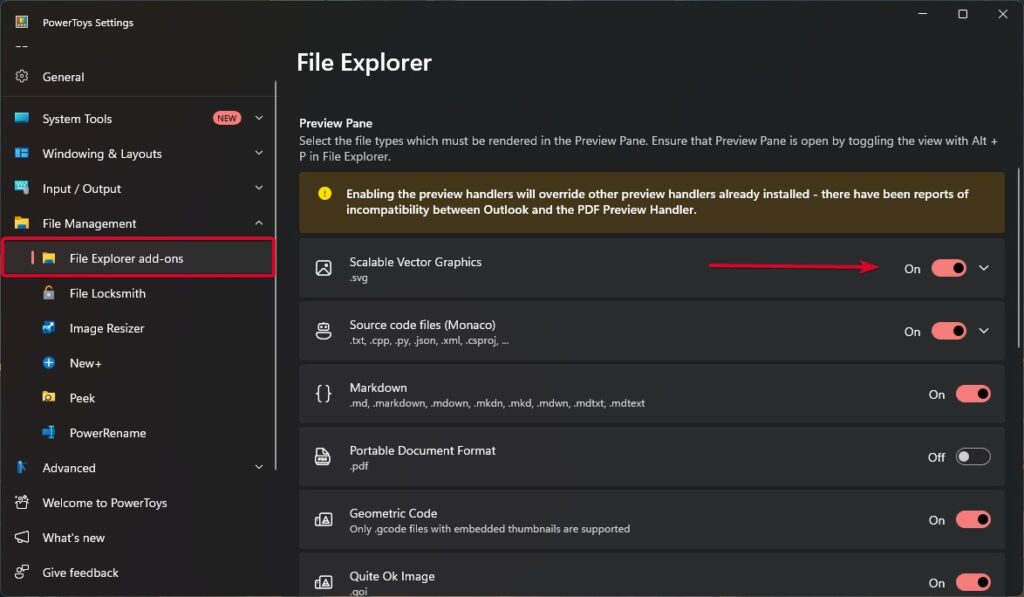 PowerToys - Enable SVG Thumbnail Preview in Windows