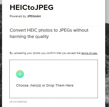 Use Online Tools (HEICtoJPG.com) - Open HEIC Files in Windows 11