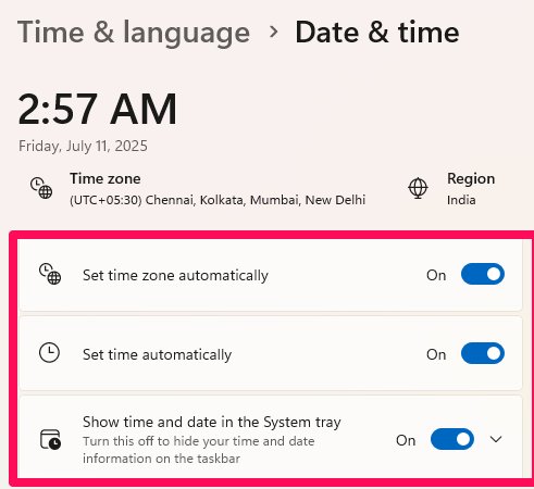 Change the Time and Date Settings