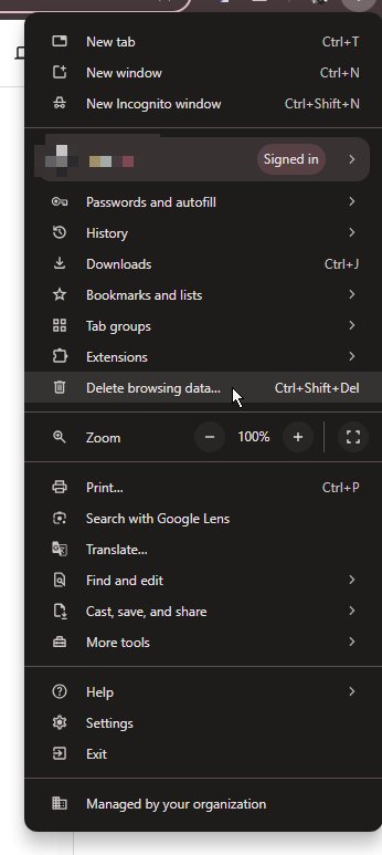 Clear the Browser's Cache