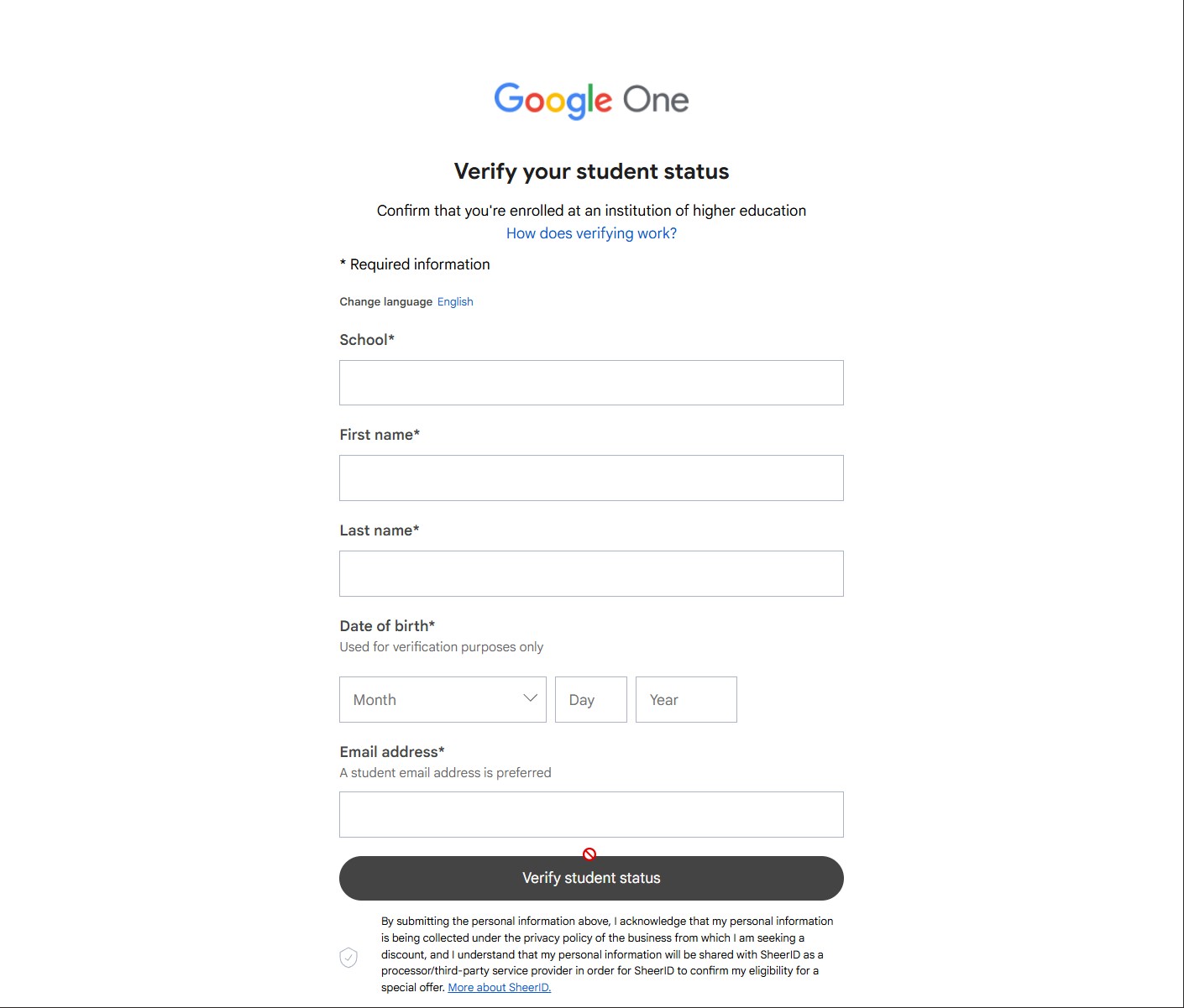 Gemini Pro Student Verification