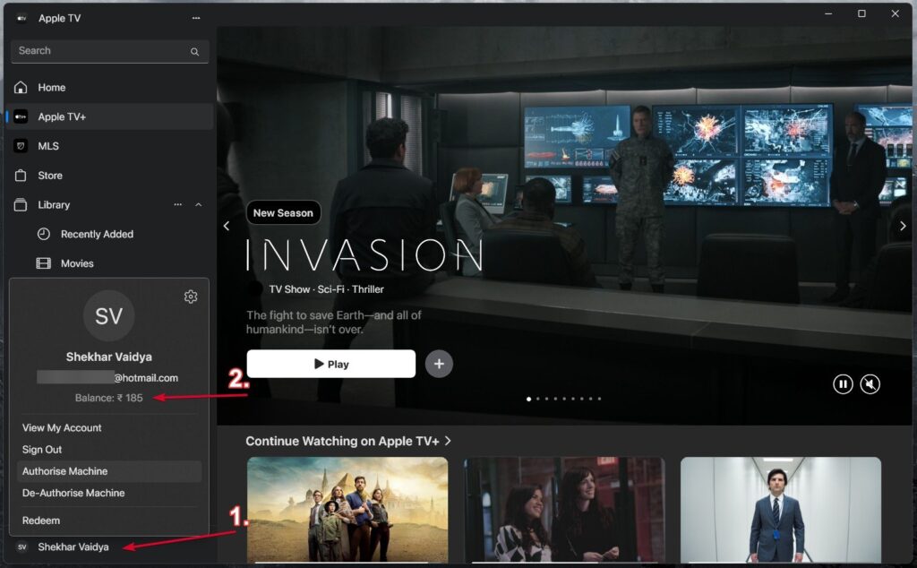 Apple Account Balance in Apple TV app - Apple Gift Card Balance - 11