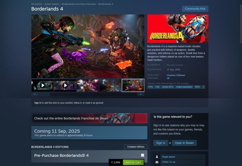 Preload Borderlands 4 on Steam - 2