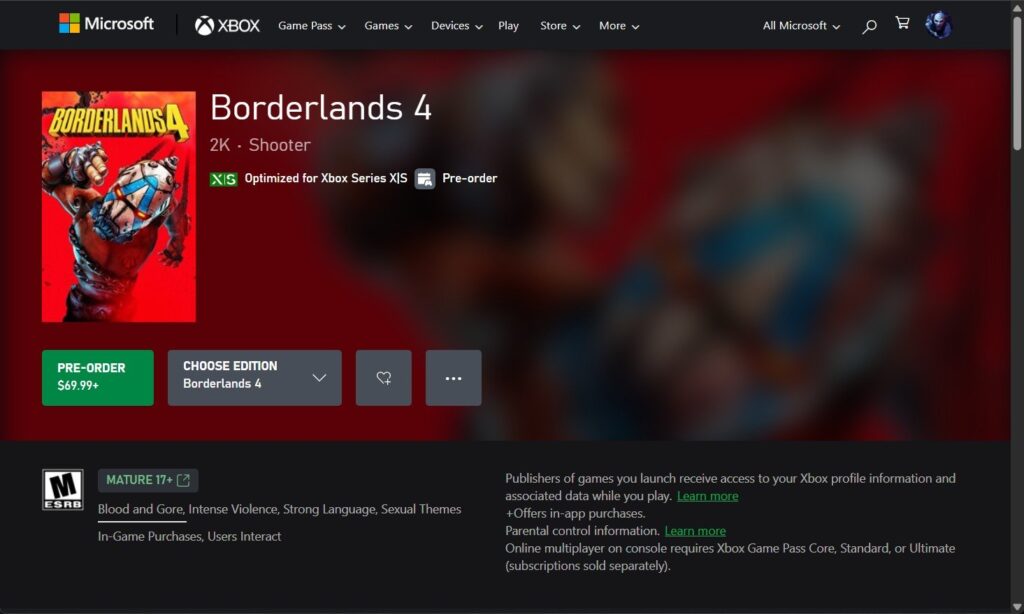 Preload Borderlands 4 on Xbox - 4