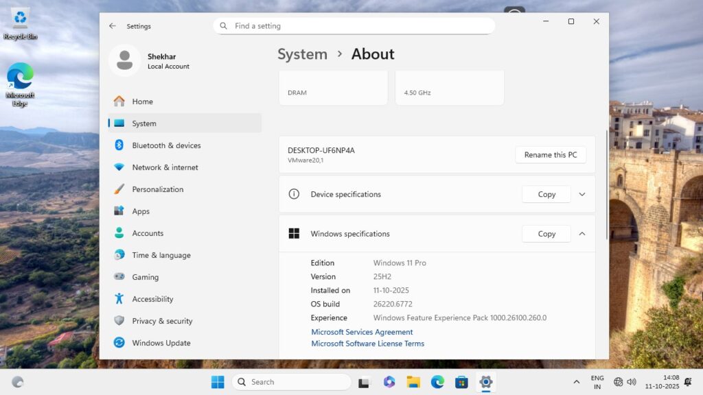 Windows 11 About Page