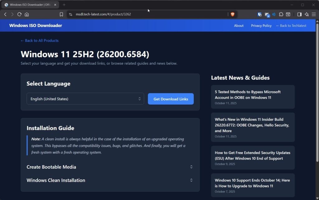 Unduh Windows 11 25H2