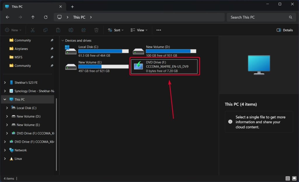 Mounted Windows 11 ISO - 8