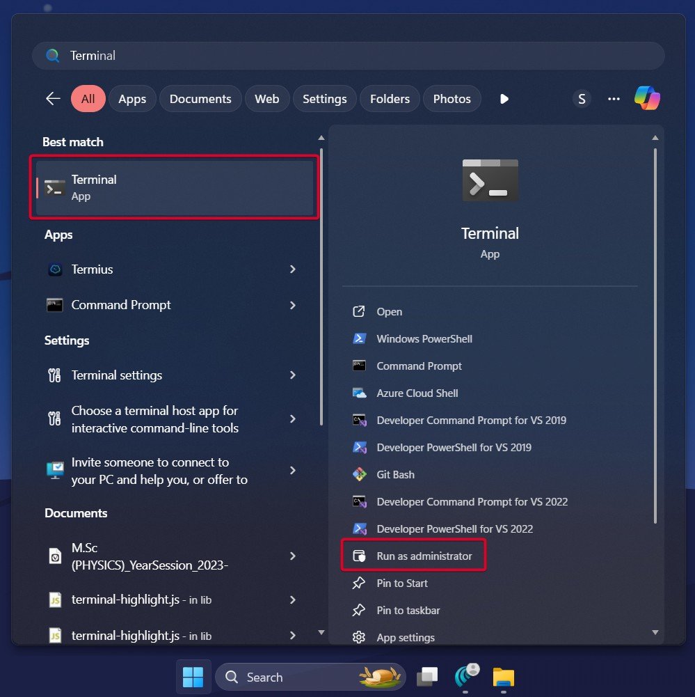Open Terminal as Admin - 9