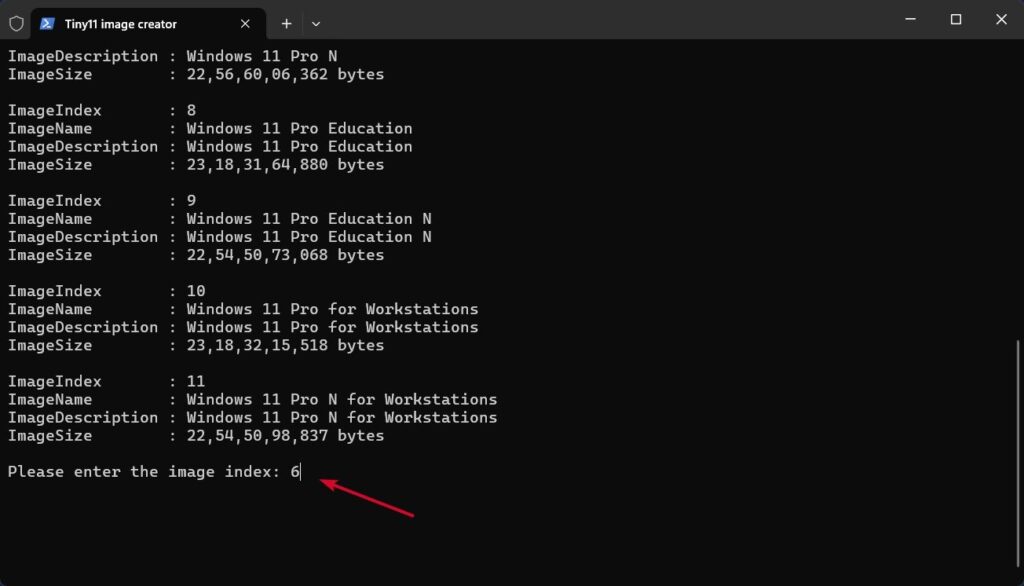 Tiny11 Index Number - 14