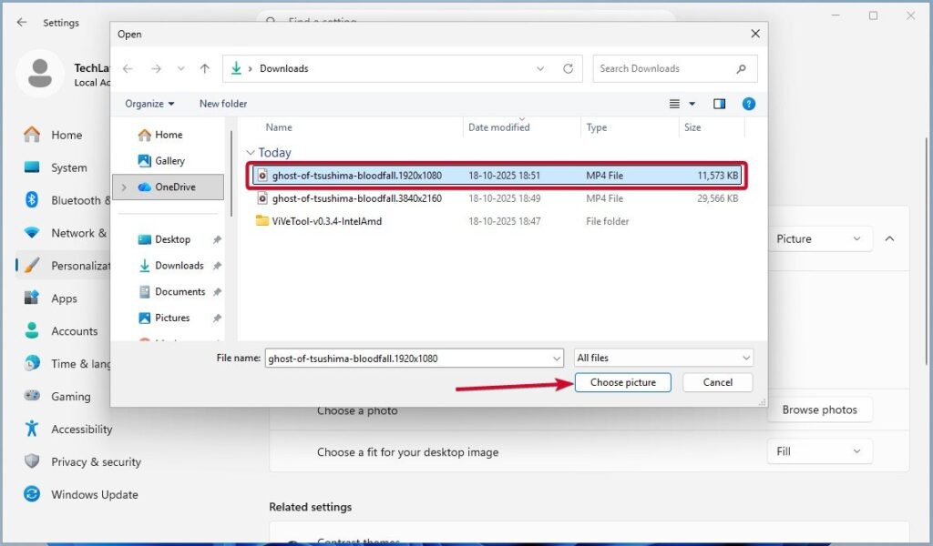 Select Video Wallpaper File - 10