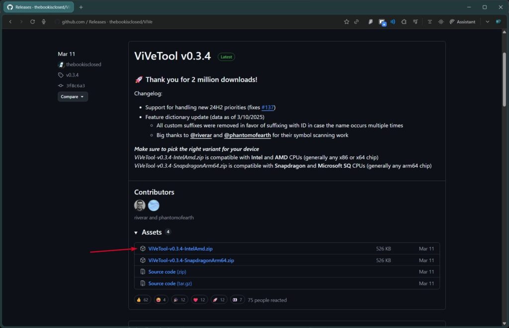 Download ViVeTool - 2