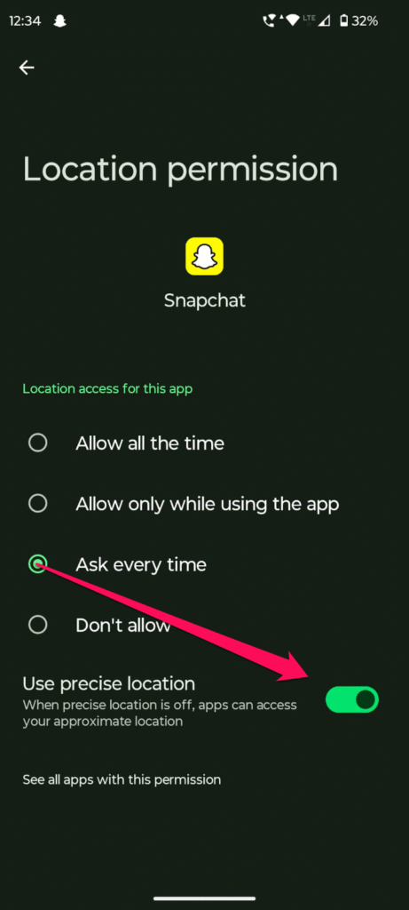 Turn Off Precise Location