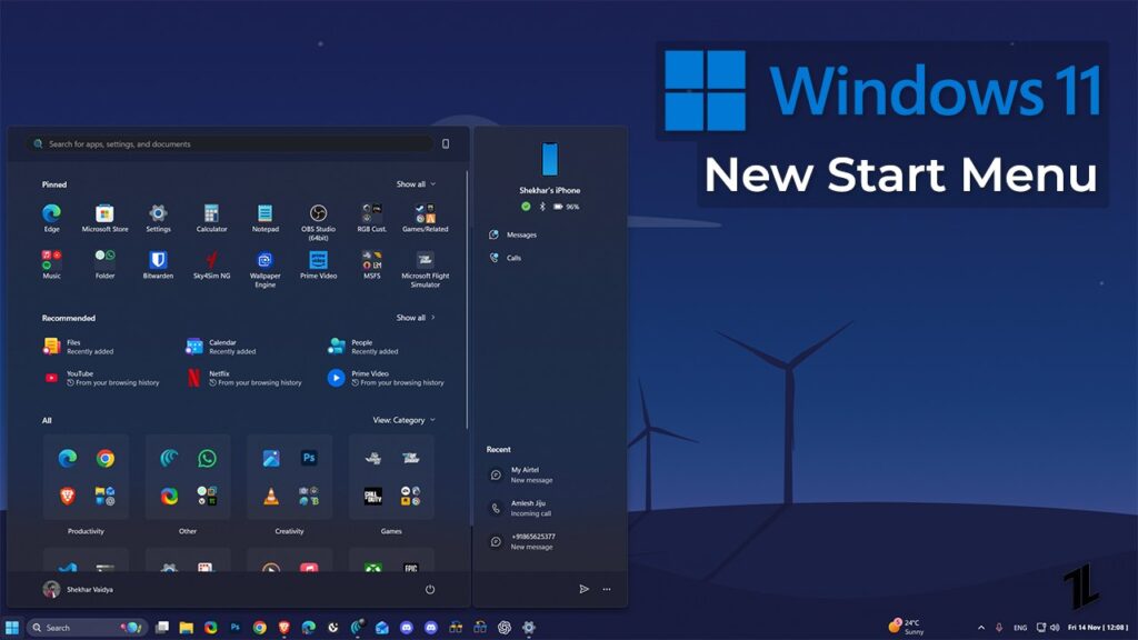 New Windows 11 Start Menu