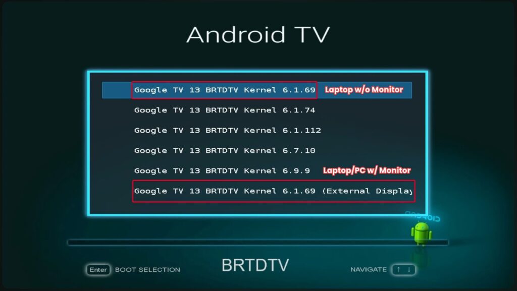 Select an Android TV kernel - 15