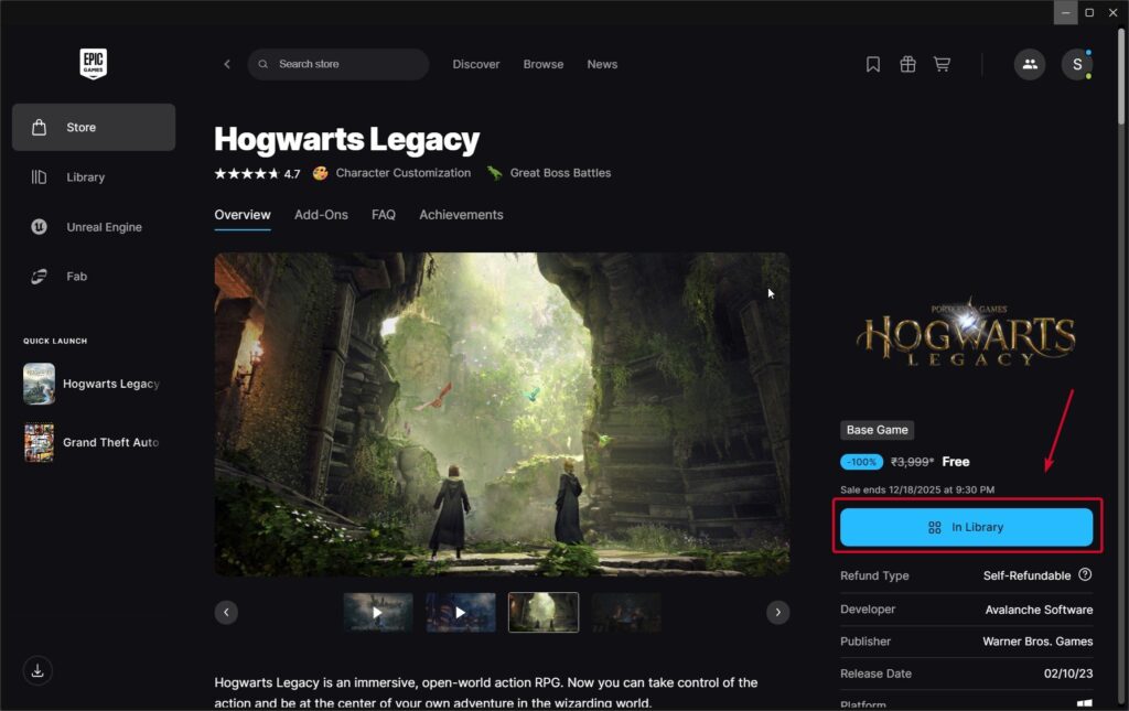 Free Hogwarts Legacy Back Bling in Fortnite - 6