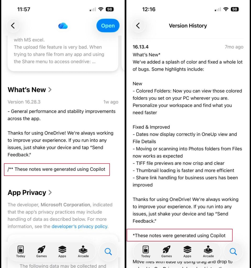 Microsoft Turns iOS Changelogs into Free Copilot Ads on Apple’s App Store - 3