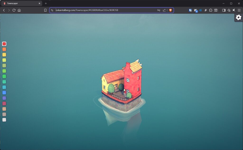 Townscaper opened in browser window