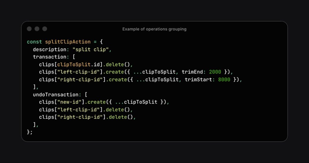 Transactional edit grouping